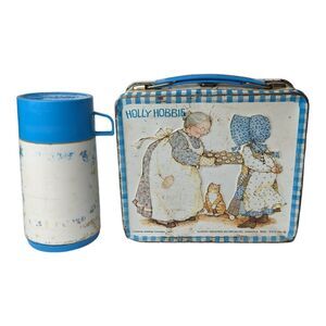 VTG Holly Hobbie Metal Lunchbox & Thermos by Aladdin 1981 American RUST READ